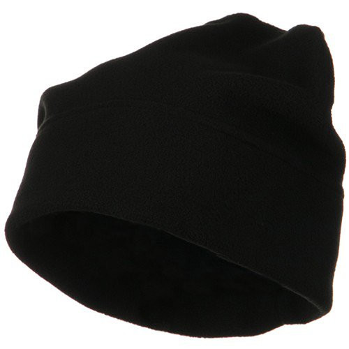 e4Hats_com Big Size Fleece Beanie - Black OSFM