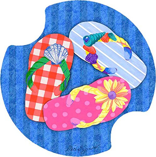 Thirstystone Flip Flops Car Cup Holder Coaster, 2-Pack
