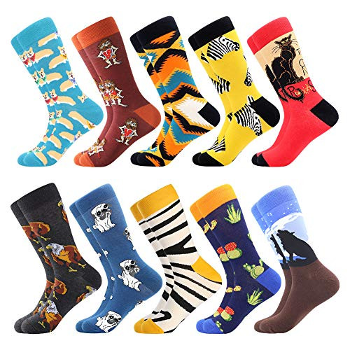 Fun Dress Socks for Men WomenColorful Funny Crazy Novelty Funky Dating Socks Pack Cool Pattern Crew Socks Gift for Men 10 Pairs-Primitive Fun Dress Socks for Men WomenColorful Funny Crazy Novelty Funky Dating Socks Pack Cool Pattern Crew Socks Gift for Men 10 Pairs-Primitive