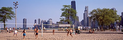 Posterazzi PPI67431S People playing beach volleyball Chicago Cook County Illinois USA Poster Print 27 x 9