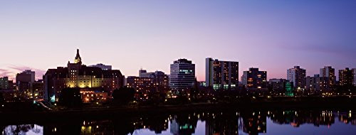 Posterazzi PPI90454S Canada Saskatchewan Saskatoon Buildings along a river Poster Print 27 x 9