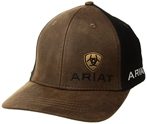 ARIAT Mens Oil Skin Offset Logo Cap Brown One Size