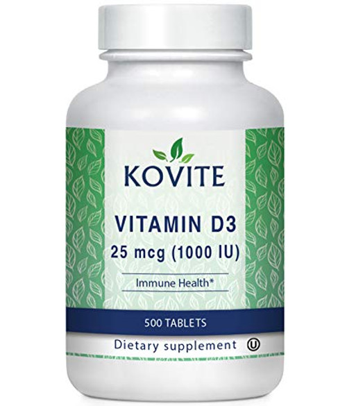 Kovite Natural Vitamin D3 1000 IU 25 mcg 500 Tablets Kosher Certified Kovite Natural Vitamin D3 1000 IU 25 mcg 500 Tablets Kosher Certified