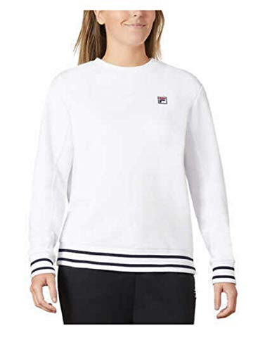 Fila Womens Terry Crewneck Sweatshirt WhitePeacoat Large