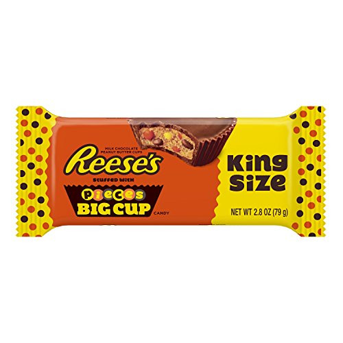 REESES Pieces Peanut Butter Cups Chocolate Candy Big Cup King Size Pack of 16