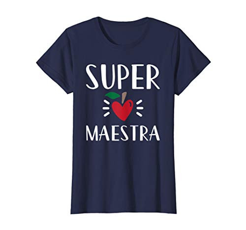 Womens Spanish Teacher Super Maestra Playera Bilingual Teacher Gift