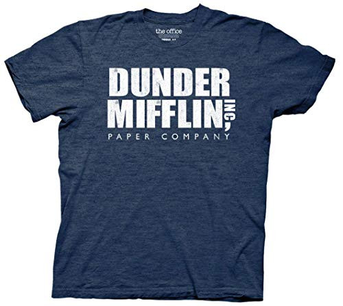 Ripple Junction The Office Dunder Mifflin Vintage Adult T-ShirtHeather NavyLarge