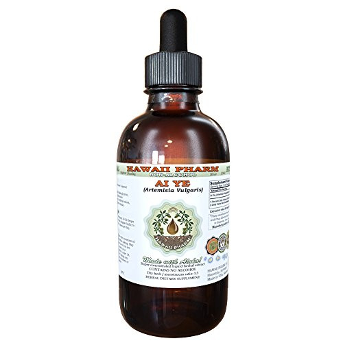 Ai Ye Alcohol-Free Liquid Extract Ai Ye Mugwort Artemisia Vulgaris Leaf Glycerite Herbal Supplement 2 oz