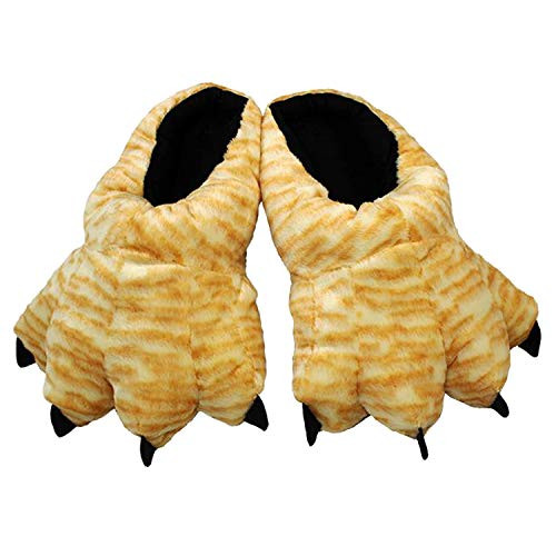 WISHPETS Stuffed Animal Slippers - Soft Plush Toy Slim Slippers for Kids and Adults Medium Kids 4-7 Womens 5_5-9_5 Mens 6-8_5 Tabby Paw