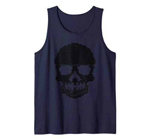 Funny Binary Skull Themed code Tech Gift for Geek Tank Top