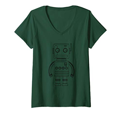 Womens Robot Robotics Digital Technology Funny Gift V-Neck T-Shirt