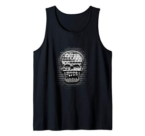 Awesome Binary Skull Face Tech Gift for Geek Tank Top