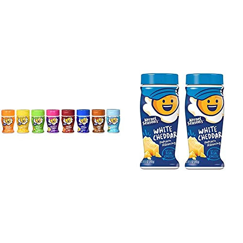 Kernel Seasons Popcorn Seasoning Mini Jars Variety Pack 0_9 Ounce Pack of 8   White Cheddar Seasoning 8_5 Ounce Shakers Pack of 2