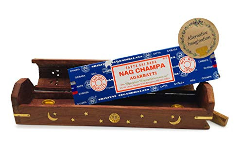 Alternative Imagination 100 Gram Nag Champa with Celestial Coffin Incense Holder Box
