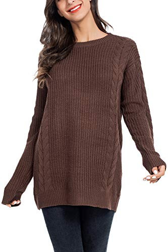 AUQCO Womens Turtleneck Sweaters Long Sleeve Casual Ribbed Knit Pullover Sweater Tops