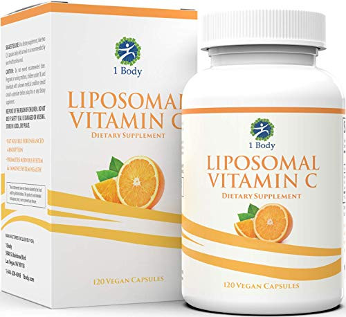 Liposomal Vitamin C Capsules 1200mg  Collagen Support Powerful Antioxidant Boost High Dose   High Absorption VIT C Ascorbic Acid Pills  60 Servings  Easy to Swallow Capsules