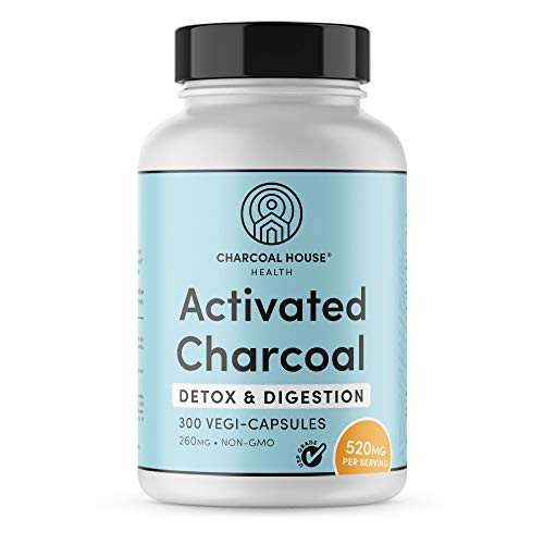 300 caps USP Activated Charcoal Capsules 260mg - Vegan 100 Pure Coconut Shell Charcoal No Filler