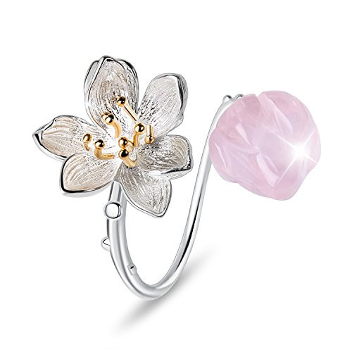 Lotus Fun S925 Sterling Silver Flower Rings Lotus Whispers Open Ring Handmade Natural Jewelry Unique Gift for Women and Girls Pink Lotus Fun S925 Sterling Silver Flower Rings Lotus Whispers Open Ring Handmade Natural Jewelry Unique Gift for Women and Girls Pink