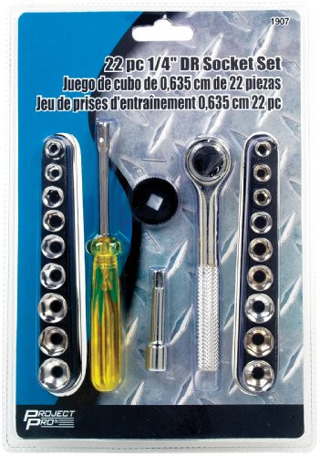Performance Tool 1907 1/4" Drive 22-Piece Socket Set