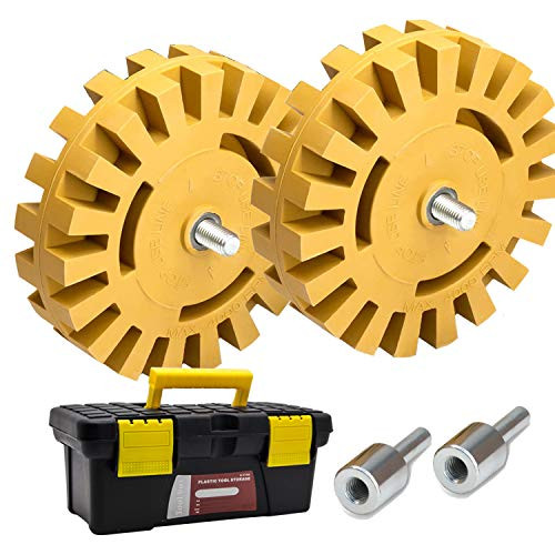 Decal Remover Eraser Wheel GOH DODD 4 in Rubber Wheel Car Sticker Adhesive Pinstripe Remover Vinyl Decal Graphics Removal Tool with Drill Adapter Kit for Cars Rvs Boats