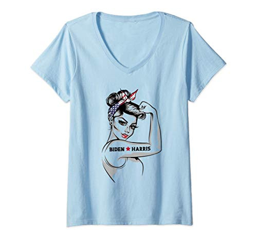 Womens Biden Harris 2020 - Joe Biden Kamala Harris Girl Empowerment V-Neck T-Shirt