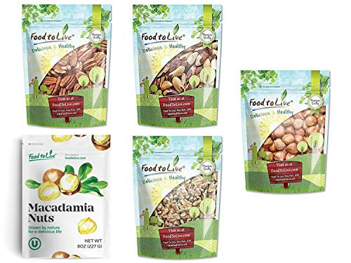 Keto Raw Nuts in a Gift Box - Pecans Brazil Nuts Macadamia Nuts Walnuts Hazelnuts