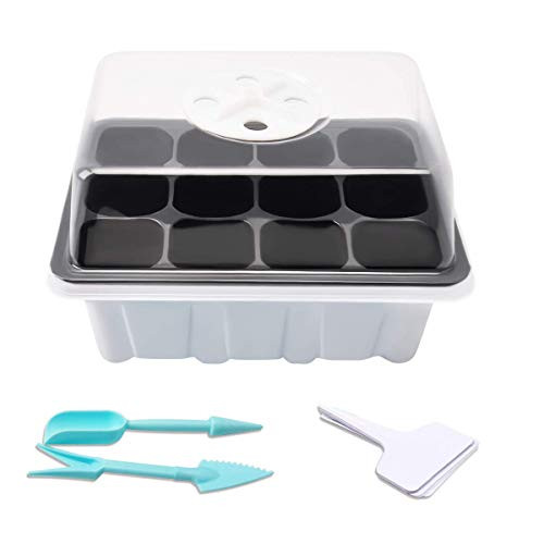 12-Pack Seed Trays Seedling Starter Tray MOMSIV Humidity Adjustable Plant Germination Starter Kit with Dome and Base Trays for Greenhouse Growing 12 Cells per Tray 12-Pack Seed Trays Seedling Starter Tray MOMSIV Humidity Adjustable Plant Germination Starter Kit with Dome and Base Trays for Greenhouse Growing 12 Cells per Tray