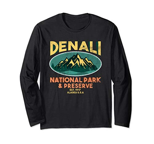 Mt Mount Denali National Park Alaska Bear Long Sleeve T-Shirt Mt Mount Denali National Park Alaska Bear Long Sleeve T-Shirt