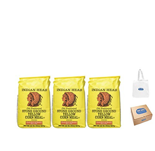 Indian Head Old Fashioned Stone Ground Yellow Corn Meal 2 lb pack of 3
