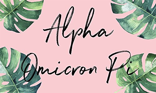 Alpha Omicron Pi - Sorority Letter Flag Tropical Design