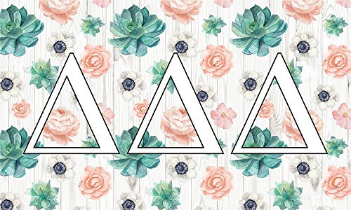 Delta Delta Delta - Sorority Letter Flag Succulent Design