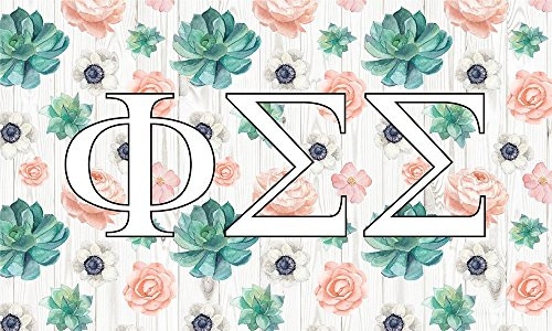 Phi Sigma Sigma - Sorority Letter Flag Succulent Design