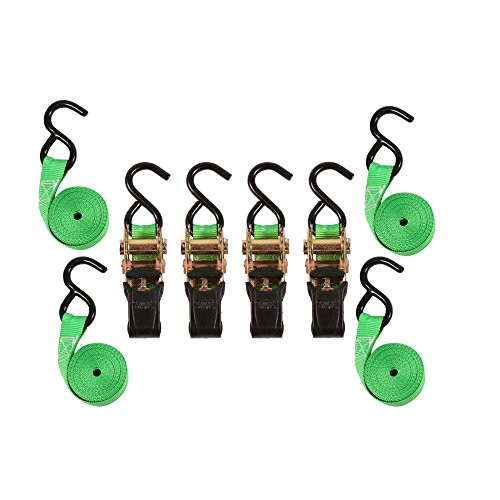 SMARTSTRAPS 155 4-Pack Straps-10ft GRN Padded Ratchet 4pk Bulk 1500lb