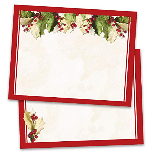 PaperDirect Holly Christmas Postcards Standard Size 100 Count