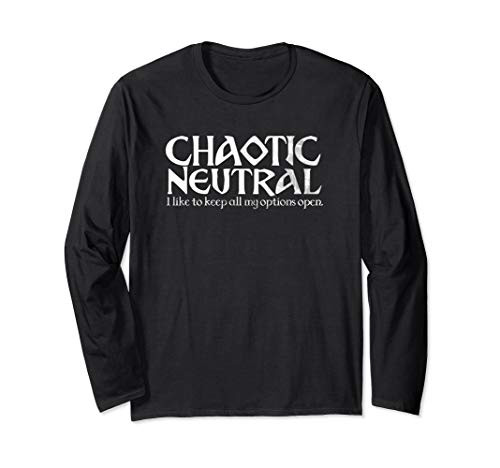 D20 Chaotic Neutral Alignment Tabletop RPG Dice Fantasy Long Sleeve T-Shirt