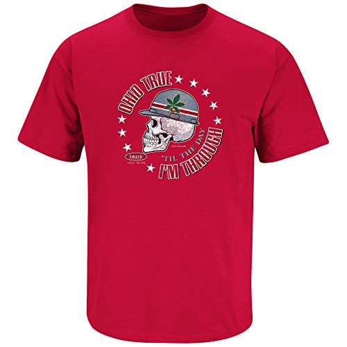 Ohio State Football Fans_ Ohio True Til The Day Im Through Red T-Shirt Sm-5X Short Sleeve Medium
