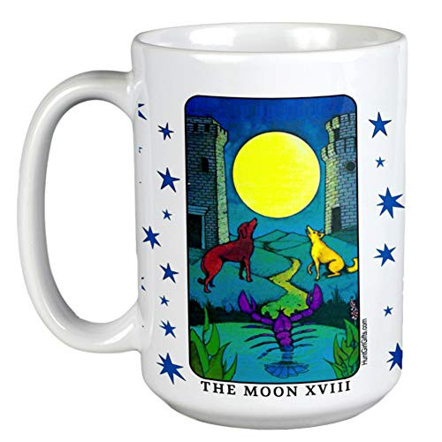Tarot Gift - The Moon Tarot Card Coffee or Tea Mug_ Large Ceramic 15 OZ