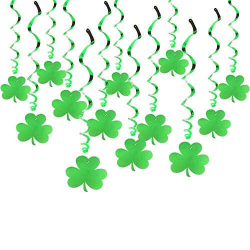 Tuoyi St Patrick's Day Decorations,Lucky Irish Shamrock Banner St.Patrick's Day Decor Irish Party Supplies (C)