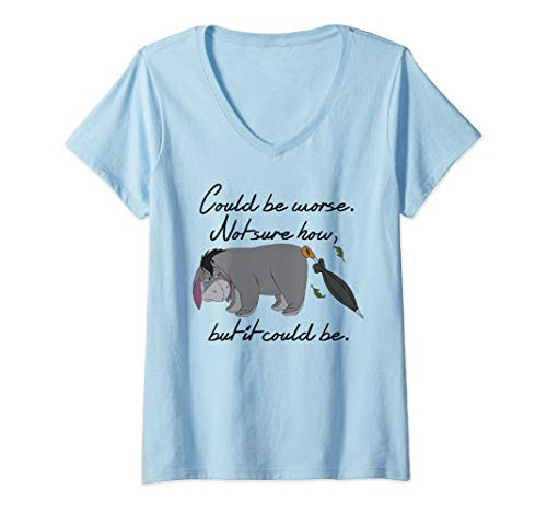 Womens Disney Winnie The Pooh Eeyore Could Be Worse V-Neck T-Shirt Womens Disney Winnie The Pooh Eeyore Could Be Worse V-Neck T-Shirt