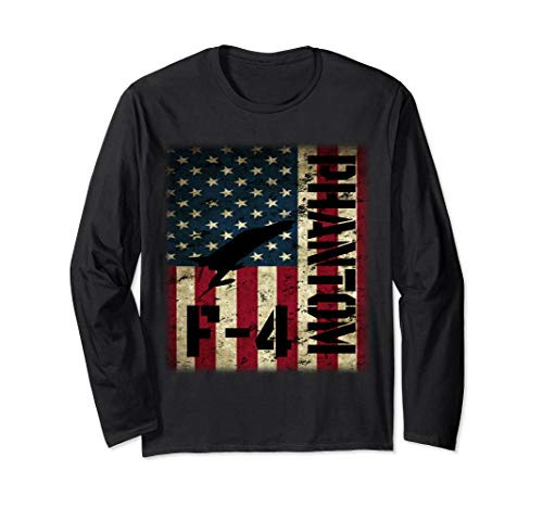 F-4 Phantom American Flag Fighter Jet Pilot Patriotic Dad Long Sleeve T-Shirt F-4 Phantom American Flag Fighter Jet Pilot Patriotic Dad Long Sleeve T-Shirt