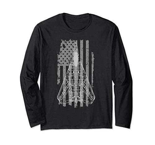 Vintage F-14 Tomcat Jet Fighter American Flag Military Pilot Long Sleeve T-Shirt Vintage F-14 Tomcat Jet Fighter American Flag Military Pilot Long Sleeve T-Shirt
