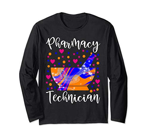 Cute heart mortar and pestle pharmacy technician pharm tech Long Sleeve T-Shirt