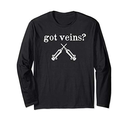 Funny Lab Tech Phlebotomy Phlebotomist Gifts - Got Veins Long Sleeve T-Shirt