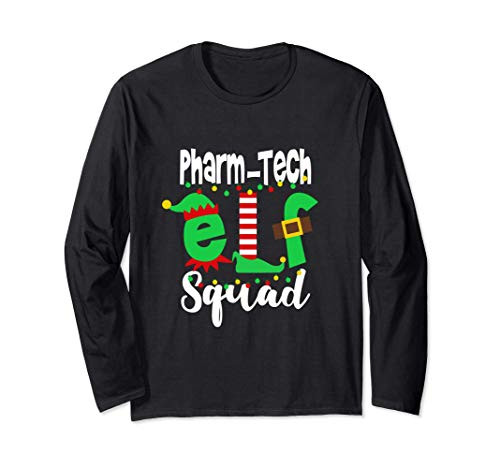 Pharm-Tech Elf Squad Funny Christmas Long Sleeve T-Shirt