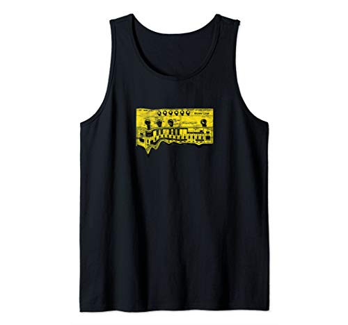 Vintage Acid Synthesizer Retro Bass Synth Studio Gear DJ Tank Top