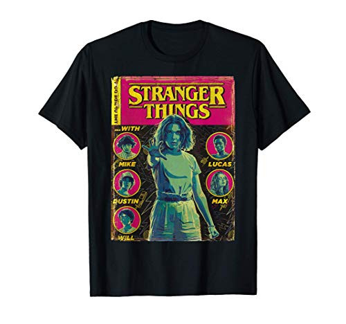 Netflix Stranger Things Group Shot Comic Cover T-Shirt