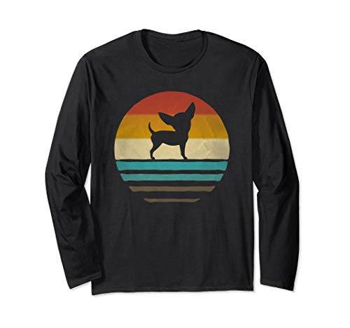 Chihuahua Dog Retro Vintage 60s 70s Silhouette Breed Gift Long Sleeve T-Shirt Chihuahua Dog Retro Vintage 60s 70s Silhouette Breed Gift Long Sleeve T-Shirt