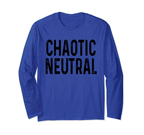 Retro Chaotic Neutral Alignment Gift RPG D20 Dice Game Funny Long Sleeve T-Shirt