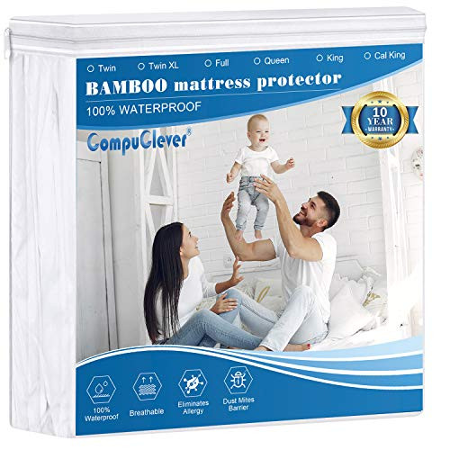Bed Protector Queen Size Bamboo Cooling Waterproof Mattress Cover - Super Soft Breathable Cooling Noiseless Mattress Protection - Fitted 8-21 Deep Pocket Mattress Pad Cover Hypoallergenic Vinyl Free Bed Protector Queen Size Bamboo Cooling Waterproof Mattress Cover - Super Soft Breathable Cooling Noiseless Mattress Protection - Fitted 8-21 Deep Pocket Mattress Pad Cover Hypoallergenic Vinyl Free