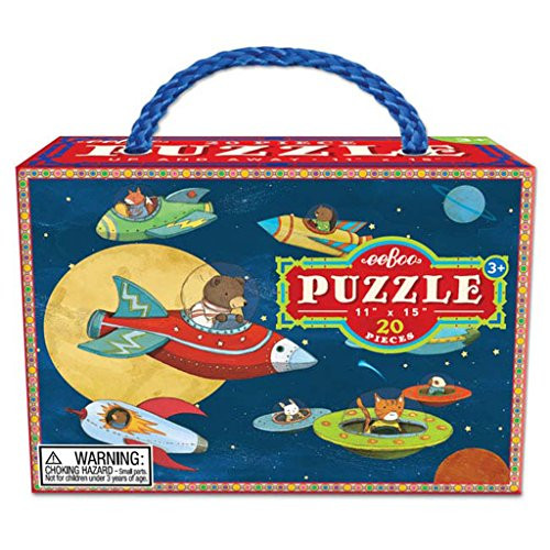 eeBoo Up and Away Space Puzzle, 20 pieces